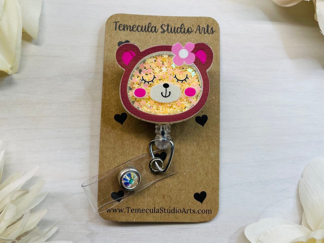 Cute Badge Holder Fun Badge Reel Bear Gift Bear Badge Etsy