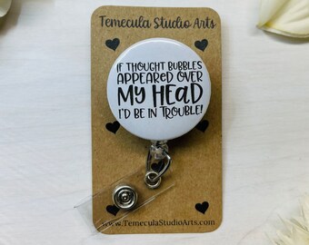 Funny Badge Reel | ER Nurse Badge Reel | Medical ID Badge | Badge Holder | Nurse Badge Reel Funny | Funny Badge Holder | Bubbles Over Head