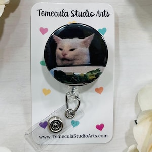 Funny Cat Lanyard | Cat Badge Reel | Medical ID Badge | Funny Cat Face | Meme Badge Reel | Funny Badge Holder | Cat Lanyard | Cat Magnet