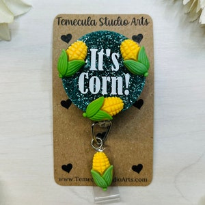 Corn Badge Reel | Funny Badge Reel | Birthday Nurse Gift | Student Gift | Teacher Gift | Badge Reels | Pinch Badge Reel | Lanyards | Corn