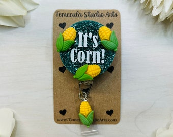 Corn Badge Reel | Funny Badge Reel | Birthday Nurse Gift | Student Gift | Teacher Gift | Badge Reels | Pinch Badge Reel | Lanyards | Corn
