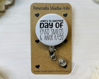 Funny Badge Reel | ER Nurse Badge Reel | Medical ID Badge | Badge Holder | Nurse Badge Reel Funny | Funny Badge Holder | Inner Rage
