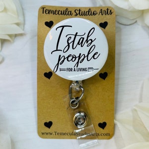 Funny Badge Reel | ER Nurse Badge Reel | Nurse Gift | Vaccine Badge Reel | Scrubs | Pinch Clip Badge Reel | Nurse Badge Reel Funny | Vaccine