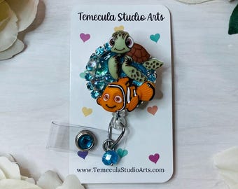 Badge Reel | Badge Reels Sea Turtle Gift | Retractable Badge Reel | Pinch Badge Reel | Belt Badge Reel | Nurse Gift | Teacher Gift | Turtles