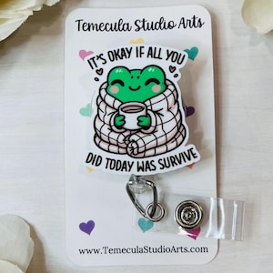 Frog Badge Reel | Coworker Gift | Nurse Gift | Student Gift | Teacher Gift | Mental Health Badge Reels | Pinch Badge Reel | Cute Badge Reel