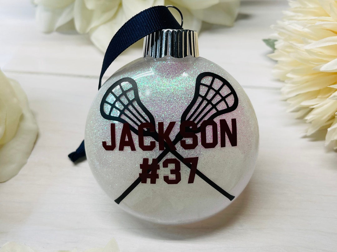 Lacrosse Christmas Ornament Lacrosse Gifts Lacrosse Name Etsy