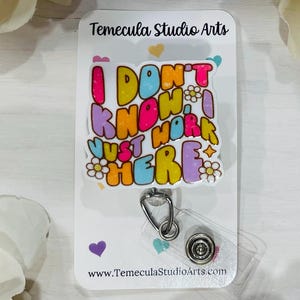 I Just Work Here | Badge Reel Lanyard | Medical ID Badge | Cute Magnet | Nurse Badge Reel Funny | Funny Badge Holder | Coworker Gift