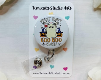 Halloween Badge Reel | Ghost Badge Reel | Custom Badge Reel | Pinch Clip Badge Reel | Work Badge Holder | Halloween Lanyard | Halloween