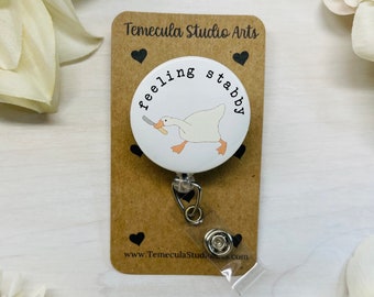Goose Badge Holder | ER Nurse Badge Reel | Goose Carabiner | Badge Holder | Goose Lanyard | Goose Stethoscope Cover