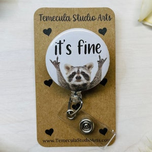 Racoon Badge Holder | ER Nurse Badge Reel | Medical ID Badge | Badge Holder | Nurse Badge Reel Funny | Funny Badge Holder