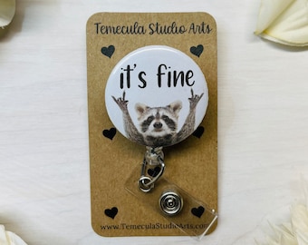 Racoon Badge Holder | ER Nurse Badge Reel | Medical ID Badge | Badge Holder | Nurse Badge Reel Funny | Funny Badge Holder