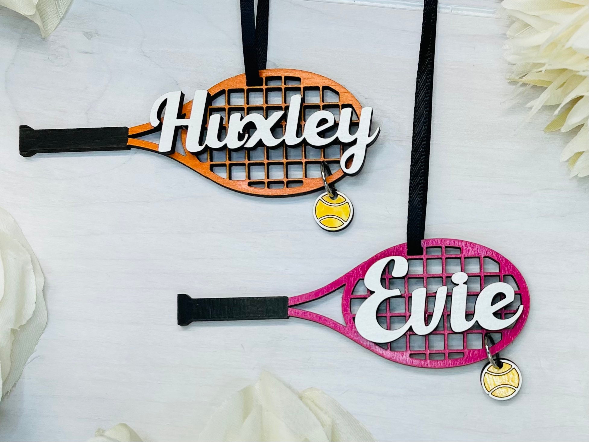 Tennis Racket Ornament | Tennis Player Ornament | Name Ornament ...