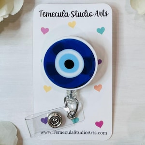 Eye Badge Holder | Evil Eye Badge Reel | Medical ID Badge | Pinch Clip Badge Reel | Name Badge | Blue Badge Holder | Evil Eye | Protect