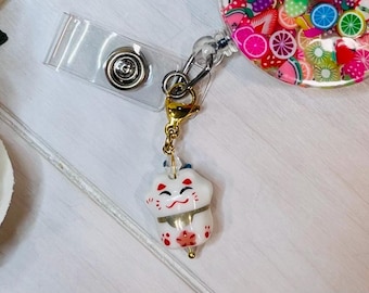 Ceramic 3D lucky cat charm