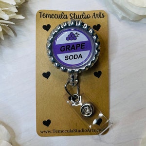 Badge Reel | Grape Soda Badge Reel | Belt Clip Badge Reel | Belt Clip | Retractable Badge Reel | Cute Badge Reel | Badge Reel