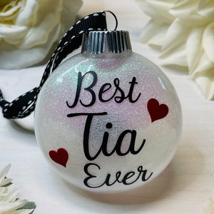 Tia Ornament | Tia Gift | Best Tia Ever | Auntie Ornament | Aunt Ornaments | New Aunt | Aunt Gift | Aunt Ornament