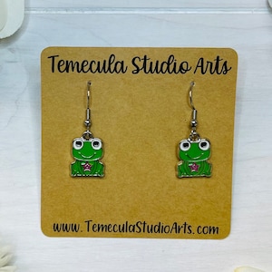 Frog Earrings | Pierced Earrings | Cute Frog Earrings | Cute Jewelry | Cute Frog Jewelry | Lightweight Earrings