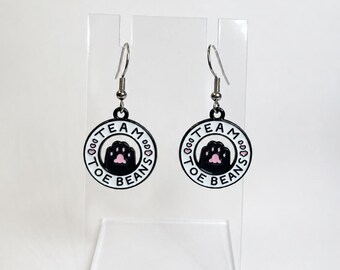 Cat Earrings | Pierced Earrings | Cute Cat Earrings | Cute Jewelry | Black Earrings | Silver Plated Earrings
