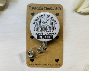 Retractable Badge Reel | ER Nurse Badge Reel | Medical ID Badge | Badge Holder | Nurse Badge Reel Funny | Funny Badge Holder | Take A Hike