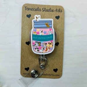 Cute Dog Badge Reel | Coworker Gift | MRI Safe | Student Gift | Dog Magnet | Cute Dog Badge Reels | Pharmacy ID Badge | Dog Lanyard