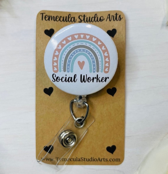 Social Worker | Social Worker Gift | Badge Reel | Lanyard | Carabiner | Badge Holder | Social Workers | Social Worker Gifts