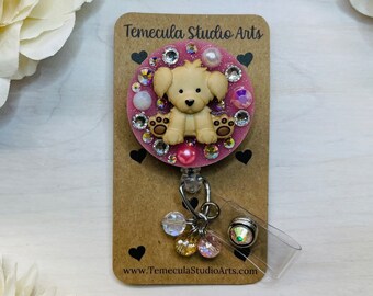 Dog Badge Reel | Dog Gift | Dogs | Badge Reels | Pinch Badge Reel | Cute Badge Reel | Nurse Gift | Teacher Gift | Student Badge Holder