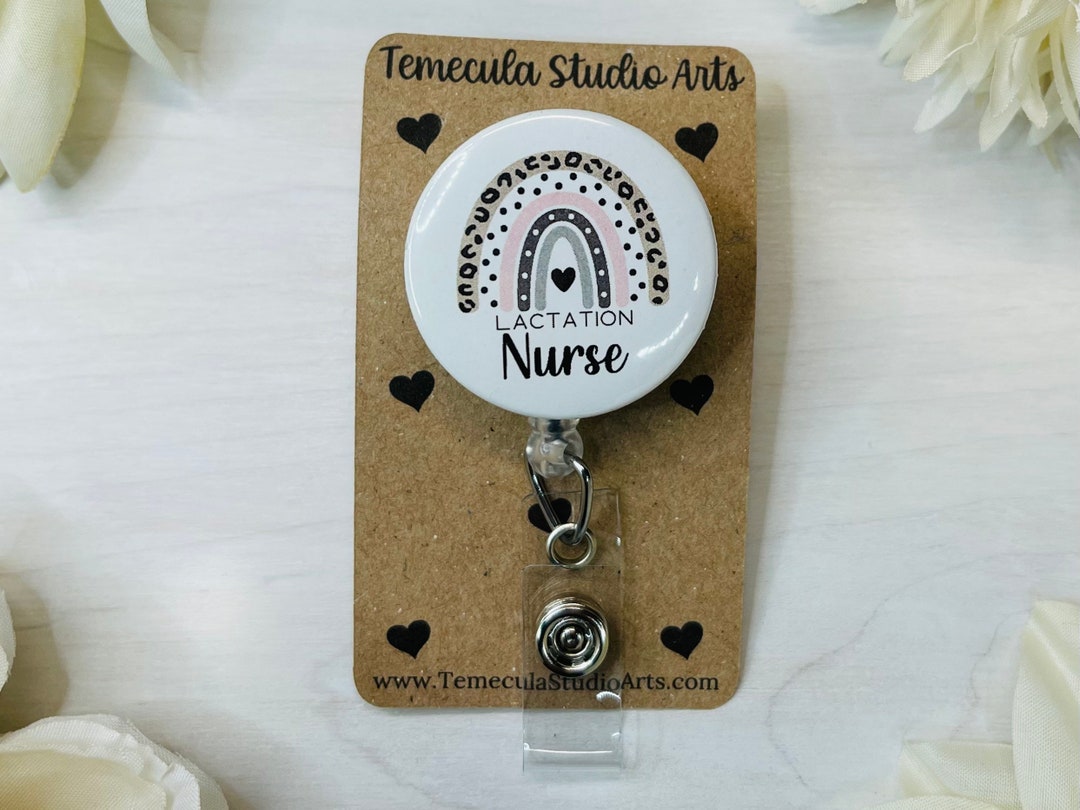 Lactation Nurse Breastfeeding Badge Reel Leopard Badge Reel Badge Buddy