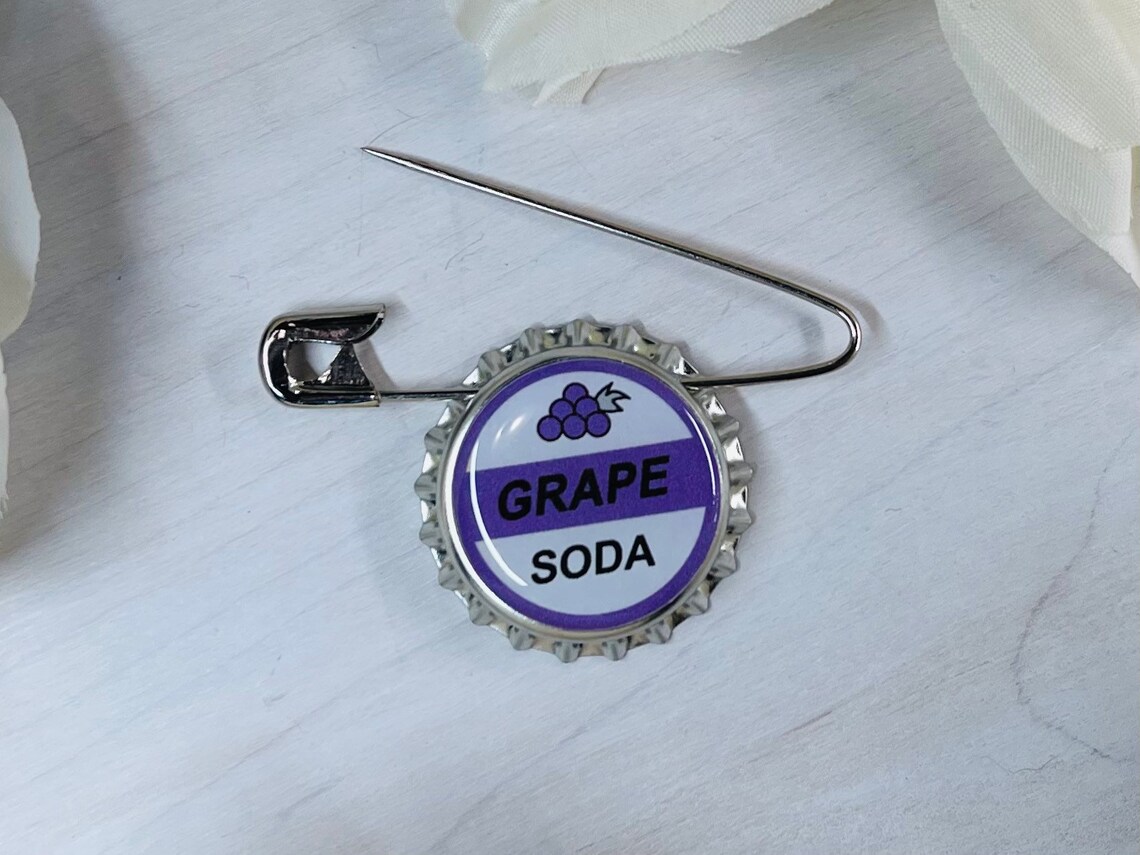 Grape Soda Bottle Cap Safety Pin up Pin Ellie Pin - Etsy