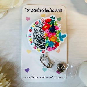 Mental Health Matters | Badge Reel | Therapist Gift | MRI Safe Badge Reel | Nurse Lanyard | Mental Wellness | Neurology Magnet