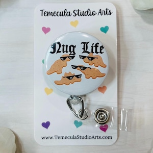 Chicken Nugget Badge Reel | Badge Reel | Medical ID Badge | Pinch Clip Badge Reel | Nurse Badge Reel Funny | Funny Lanyard | Funny Magnet