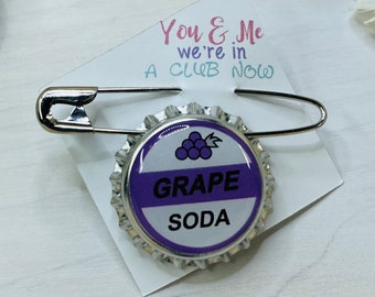 Grape Soda | Bottle Cap | Safety Pin | Up Pin | Ellie Pin | Grape Soda Pin | Bottle Cap Pin | Up Cosplay | Up Costume | Up Prop | Halloween