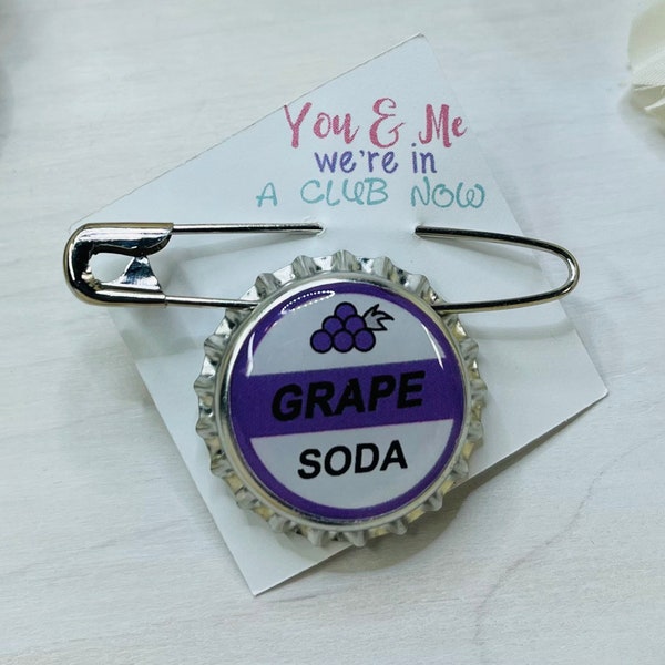 Grape Soda | Bottle Cap | Safety Pin | Up Pin | Ellie Pin | Grape Soda Pin | Bottle Cap Pin | Up Cosplay | Up Costume | Up Prop | Halloween