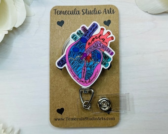 Cardiologist | Heart | Tachycardia | Coworker Gift | Nurse Gift | Student Gift | Teacher Gift | Funny Badge Reels | Pinch Badge Reel