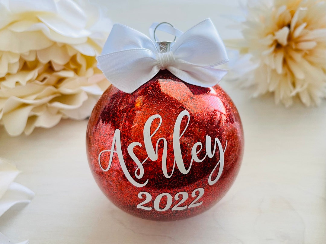 Red Ornament Girl Christmas Red Christmas Ornament Name - Etsy