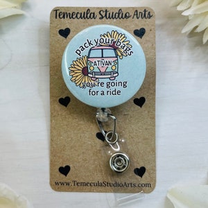 ER Badge Reel | Ativan Badge Reel | Take A Ride Ativan | Pinch Clip Badge Reel | Retractable Badge Reel | Nurse Badge Reel Funny