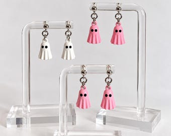 Halloween Ghost Earrings | Silver Plated Post Earrings | Cute Halloween Earrings | Cute Jewelry | Cute Spooky Jewelry | Custom Made Earrings