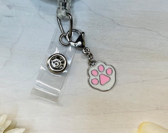 Paw Charm | Dog Paw Charm | Cat Paw Jewelry | Animal Paw Charm | Kawaii Paw Charm | Badge Reel Charm
