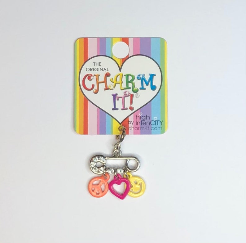 Girl Charm Bracelet Gift Cute Charm Safety Pin Charm Charm It Charm Bracelet Best Friends Gift Peace Charm Charm Charms