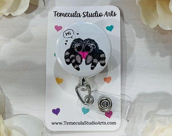 Spider Badge Reel | Insect Lanyard | Cute Spider Badge | Pinch Clip Badge Reel | Work Badge Holder | Kawaii Spider Magnet