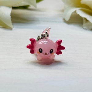 Sterling Silver Axolotl Charm Necklace on Adjustable Chain - Axolotl Jewelry