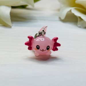 Axolotl Kawaii Charm Cute Polymer Clay Charm Figurine Axolotl Kawaii Small  Sculpture Axolotl Lover Amphibians Handmade Figure 