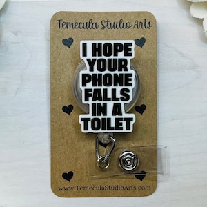 Janitor Badge Holder | Housekeeping Badge Reel | Humorous Badge | Nurse Badge Reel Funny | Funny Badge Holder | Toilet | Name Tag