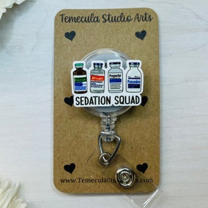ED Badge Reel | RN Badge | CNA Badge Reel Funny | Funny Badge Holder | Funny Badge Reel | Coworker Gift | Sedation Squad