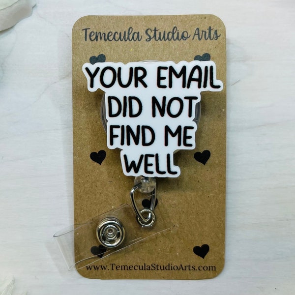 Funny Badge Reel | Badge Reel | Medical ID Badge | Pinch Clip Badge Reel | Nurse Badge Reel Funny | Funny Badge Holder | Funny Email
