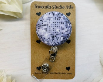 Disco Ball | Badge Holder | ER Nurse Badge Reel | Medical ID Badge | Badge Holder | Nurse Badge Reel Funny | Funny Badges