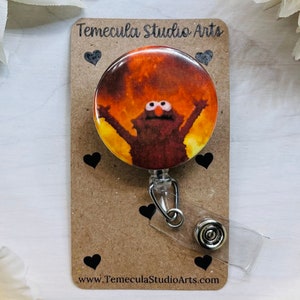 Funny Badge Reel Elmo Fire Retractable Nurse ER Doctor Funny Name Tag  Holder with Clip This is Fine, I'm Fine : Buy Online at Best Price in KSA -  Souq is now