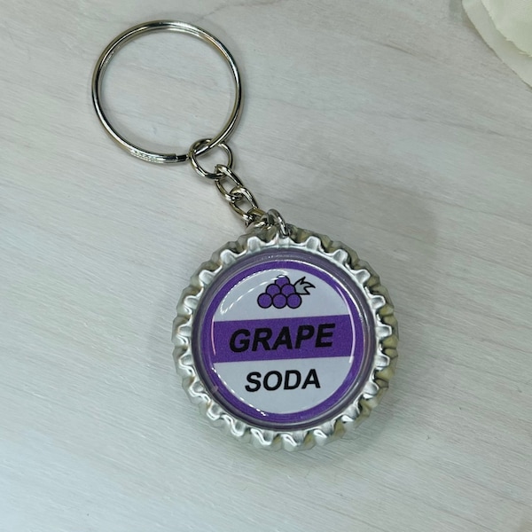 Grape Soda Bottle Cap | Up Keychain | Grape Soda Keychain | Grape Soda | Adventure Awaits | Ellie Badge | Russell Badge | Grape Soda Gift