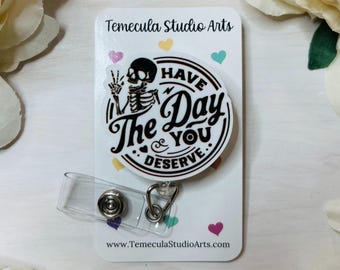 Funny Badge Reel | Work Sarcasm | Skeleton Badge Reel | Nurse Gift | Student Gift | Nursing Student Gift | Badge Reels | Work Lanyard