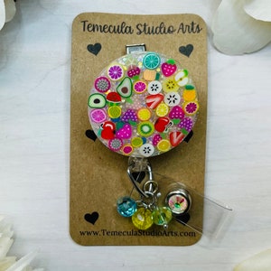 Fruit Badge Reel | Nurse Gift | Student Gift | Teacher Gift | Badge Reels | Pinch Badge Reel | Cute Badge Reel | Fruity | Fruit Confetti