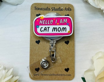 Cat Lanyard | Medical ID Badge | Pinch Clip Badge Reel | Nurse Badge Reel Funny | Funny Badge Holder | Humorous Gift | Cat Lover